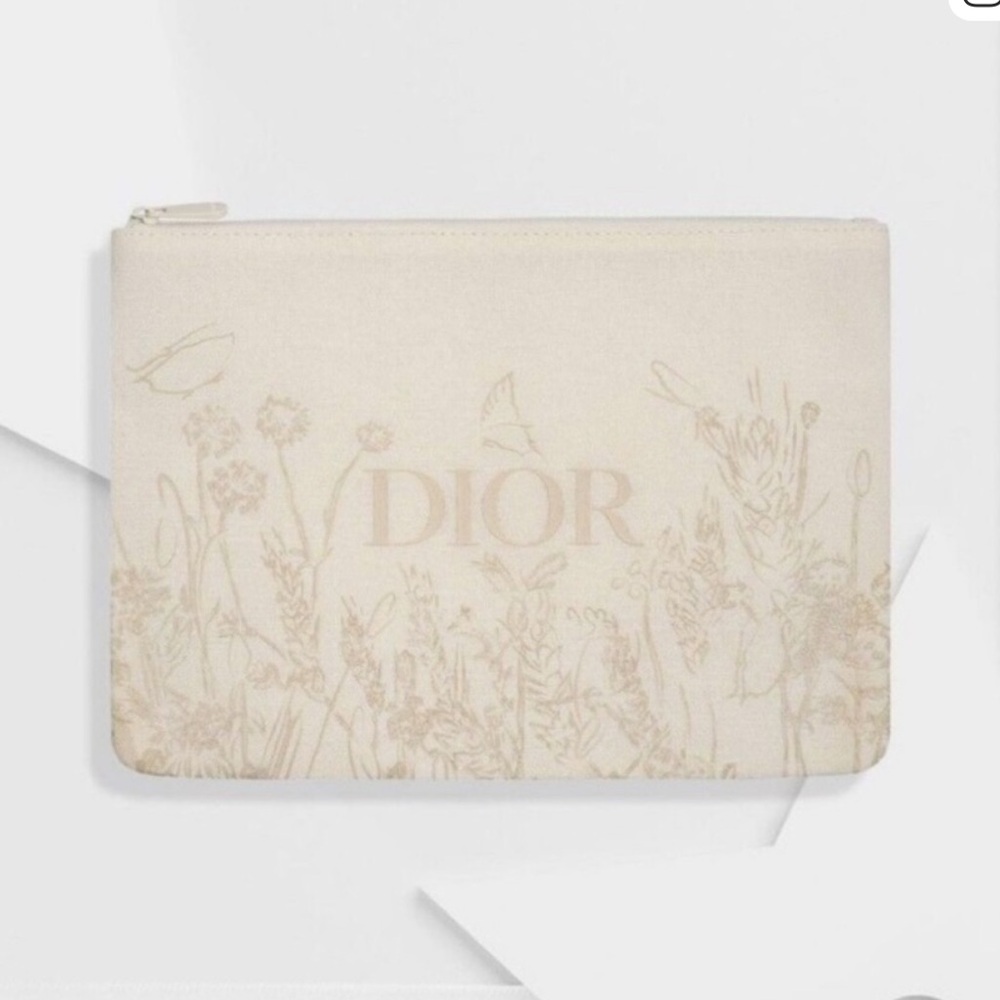 Dior beauty spring flower makeup pouch new. 11”x8” - Picture 5 of 8